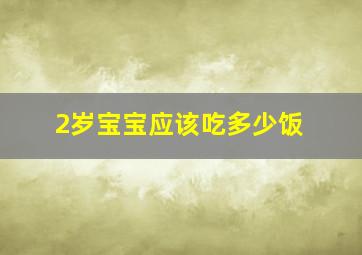 2岁宝宝应该吃多少饭