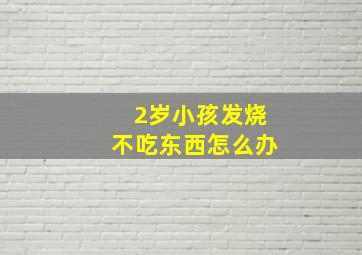 2岁小孩发烧不吃东西怎么办