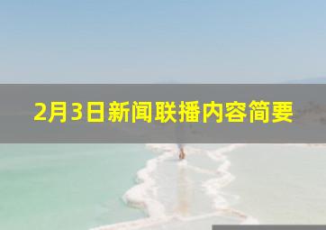 2月3日新闻联播内容简要