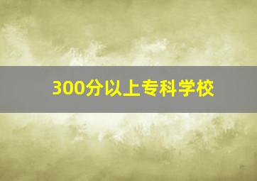 300分以上专科学校