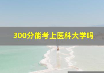 300分能考上医科大学吗