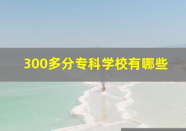 300多分专科学校有哪些