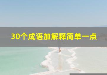 30个成语加解释简单一点