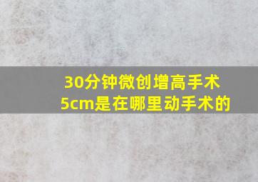 30分钟微创增高手术5cm是在哪里动手术的