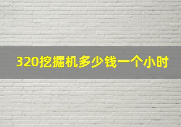 320挖掘机多少钱一个小时