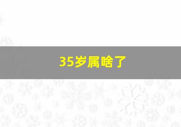 35岁属啥了