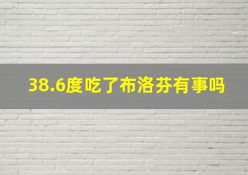 38.6度吃了布洛芬有事吗