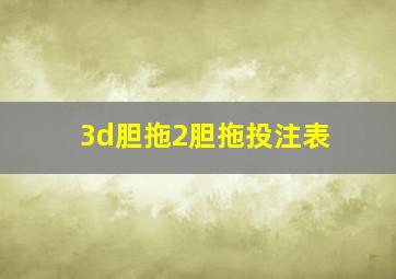 3d胆拖2胆拖投注表