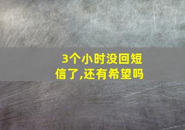 3个小时没回短信了,还有希望吗