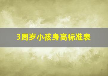 3周岁小孩身高标准表