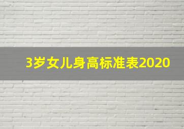 3岁女儿身高标准表2020