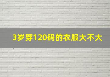 3岁穿120码的衣服大不大