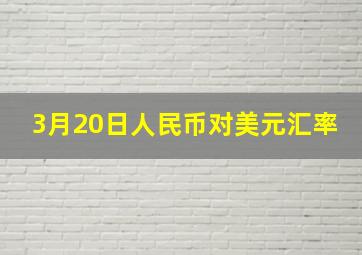 3月20日人民币对美元汇率