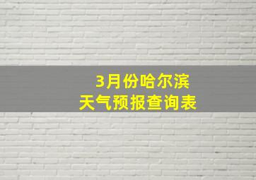 3月份哈尔滨天气预报查询表