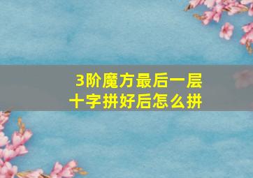 3阶魔方最后一层十字拼好后怎么拼