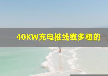 40KW充电桩线缆多粗的