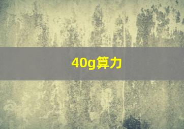 40g算力