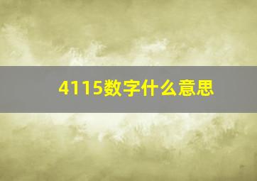 4115数字什么意思