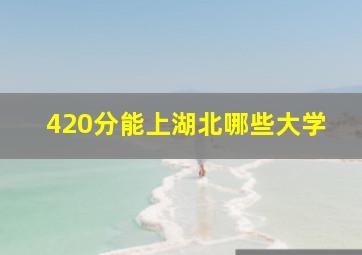 420分能上湖北哪些大学