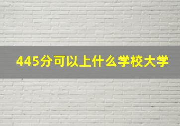 445分可以上什么学校大学