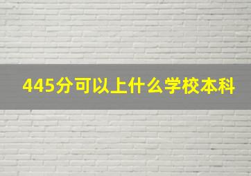 445分可以上什么学校本科