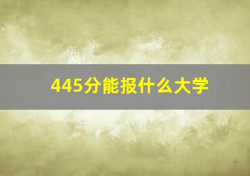 445分能报什么大学