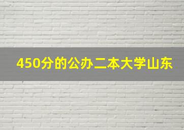 450分的公办二本大学山东