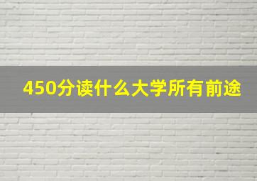 450分读什么大学所有前途