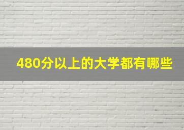 480分以上的大学都有哪些