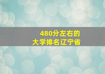 480分左右的大学排名辽宁省