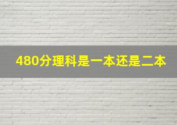 480分理科是一本还是二本