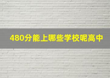 480分能上哪些学校呢高中