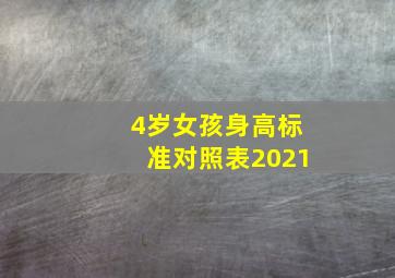 4岁女孩身高标准对照表2021