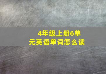 4年级上册6单元英语单词怎么读