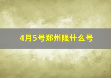 4月5号郑州限什么号