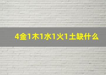 4金1木1水1火1土缺什么