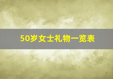 50岁女士礼物一览表