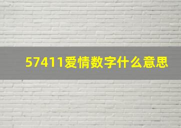 57411爱情数字什么意思