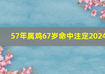 57年属鸡67岁命中注定2024