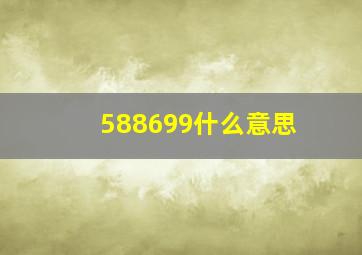 588699什么意思