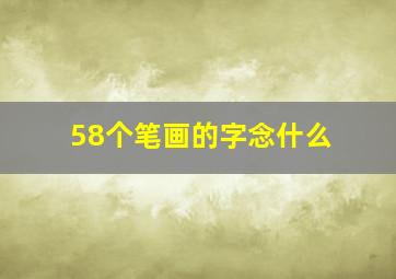 58个笔画的字念什么