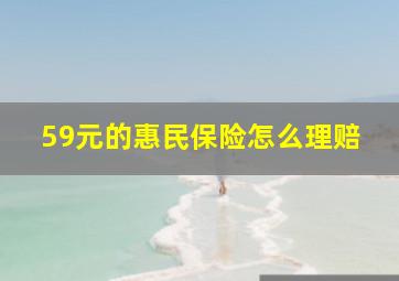 59元的惠民保险怎么理赔