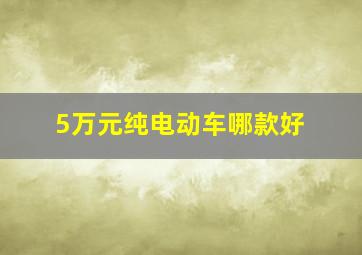 5万元纯电动车哪款好