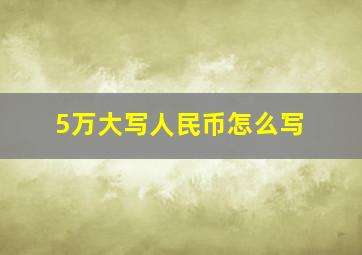 5万大写人民币怎么写