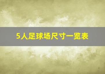 5人足球场尺寸一览表