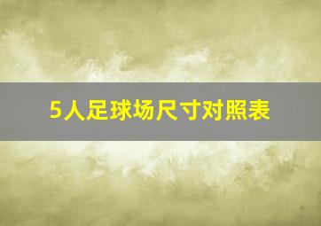 5人足球场尺寸对照表