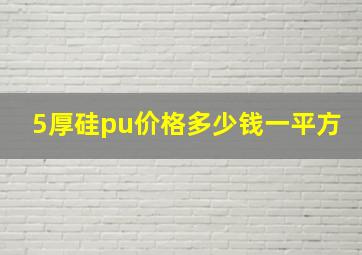 5厚硅pu价格多少钱一平方