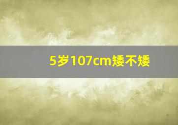 5岁107cm矮不矮