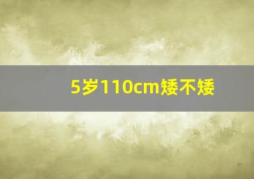 5岁110cm矮不矮