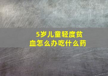 5岁儿童轻度贫血怎么办吃什么药